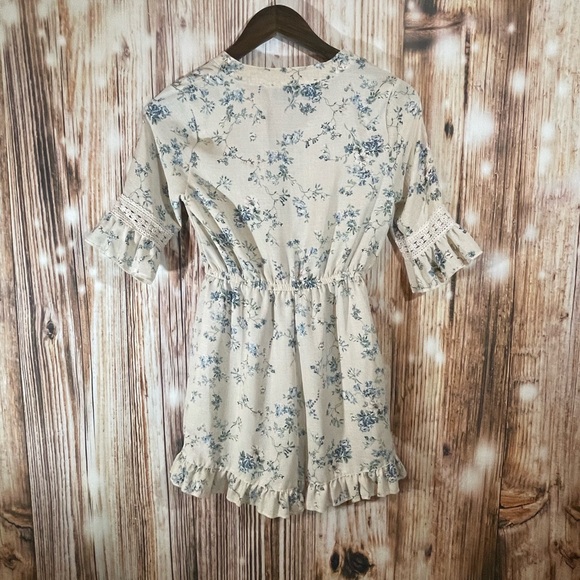 I.N Girl Floral Short Romper Size 10 100% Polyester EUC - Picture 5 of 6